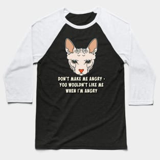 Angry Sphynx Cat Baseball T-Shirt